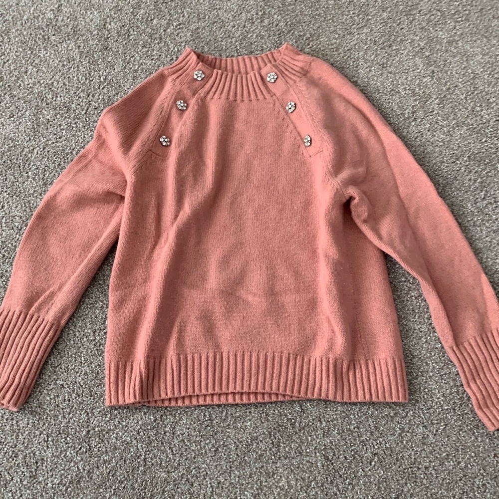 Jcrew sweater with embellishment on shoulder size medium